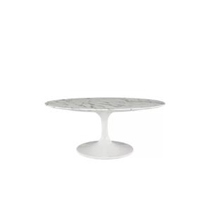 Plata Decor Oval Marble Coffee Table - White -  38-in