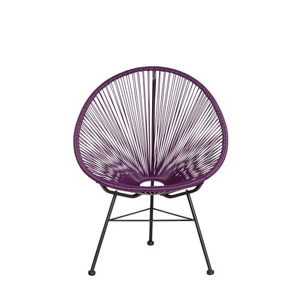 PLATA IMPORT Plata Decor Acapulco Lounge Chair - Purple and Black Frame ...