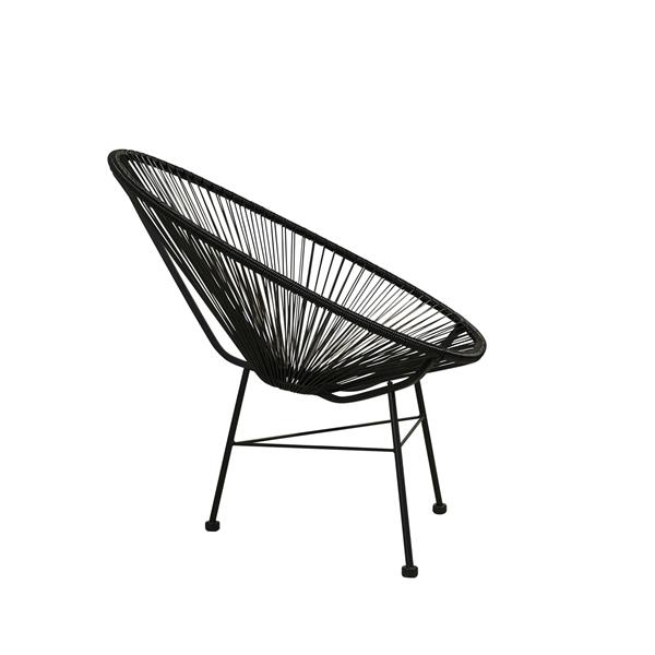 Image of Plata Import | Plata Decor Acapulco Lounge Chair - Black Chair And Base | Rona
