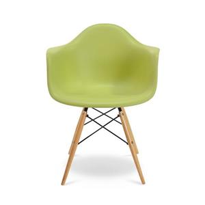 Plata Import Eiffel Bucket Chair - Apple Green and Wood Base