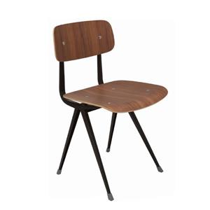 Plata Decor Prime Dining Chair - Wood and Black Metal