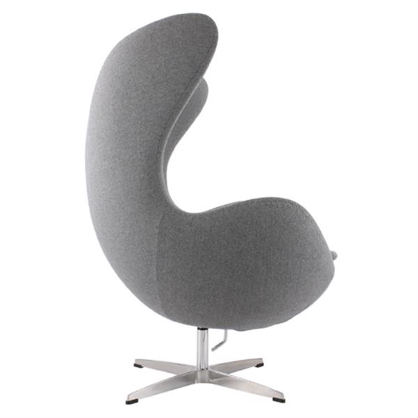 Plata Decor Egg Louge Chair - Grey Fabric and Chrome Base