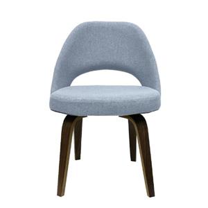 Plata Decor Sand Armless Dining Chair - Grey Fabric and Walnut