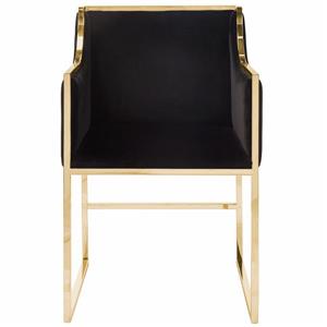 Plata Decor Bella Lounge Chair - Black and Gold