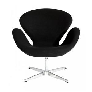 Plata Decor Swan Lounge Chair - Black and Chrome