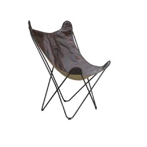 Plata Decr Papilon Lounge Chair - Genuine Leather Seat - Brown
