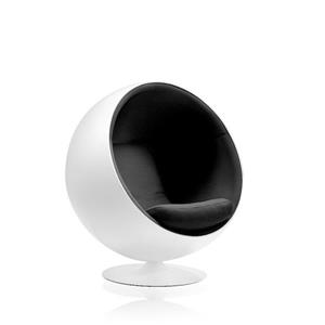 Plata Decor Ball Lounge Chair - White and Black