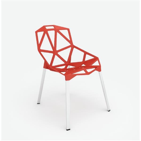 PLATA IMPORT Plata Decor Web Dining Chair - Red and Chrome DC-362-red ...