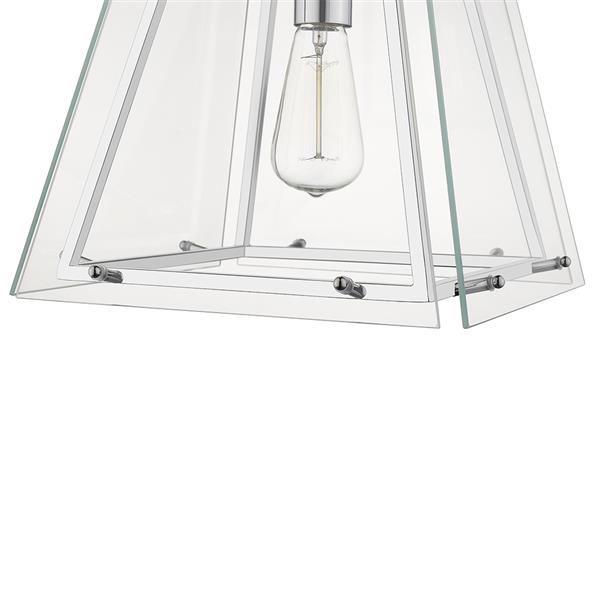 Luminaire suspendu Evan I d'OVE Décors, 1 ampoule, verre et nickel brossé