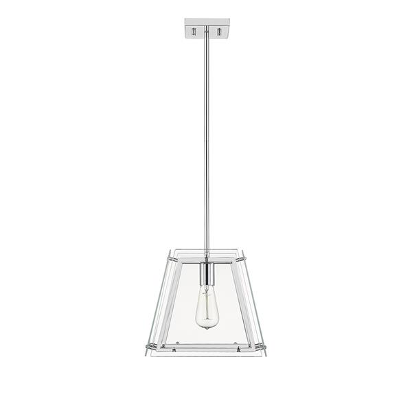 Luminaire suspendu Evan I d'OVE Décors, 1 ampoule, verre et nickel brossé