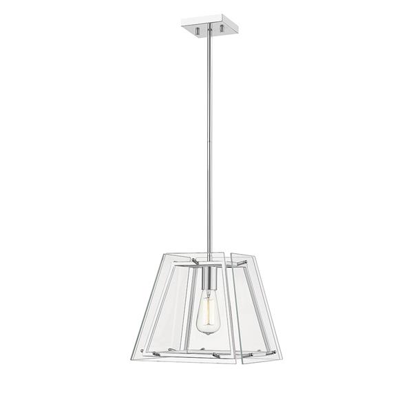 Luminaire suspendu Evan I d'OVE Décors, 1 ampoule, verre et nickel brossé