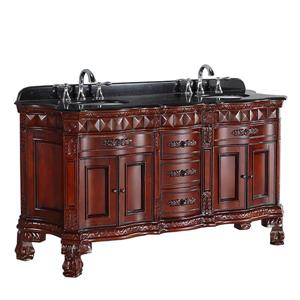 Meuble-lavabo Buckingham d'OVE Décors, cerise et granite noir, 60 po