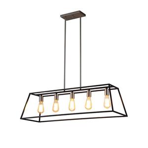 Lustre à cinq ampoules Agnes II d'OVE Décors en forme de prisme, noir