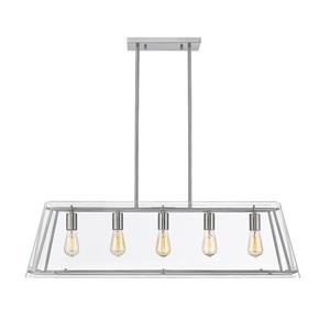 Lustre à cinq ampoules Evan V d'OVE Décors en forme de prisme, chrome
