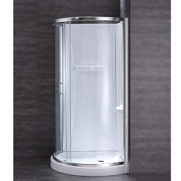 OVE Decors Breeze Corner Shower Kit with Door, Base & Walls - 34-in