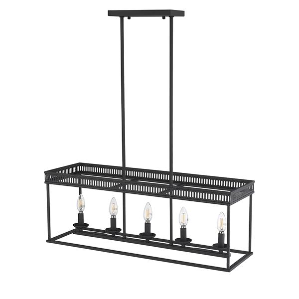 OVE Decors Henry V LED Black Chandelier Light - Rectangular - 5-Lights