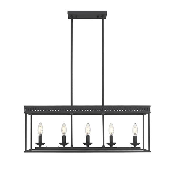 OVE Decors Henry V LED Black Chandelier Light - Rectangular - 5-Lights