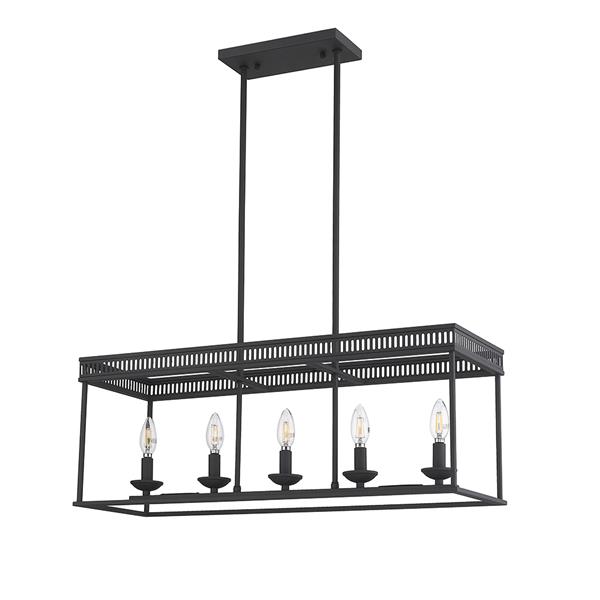OVE Decors Henry V LED Black Chandelier Light - Rectangular - 5-Lights
