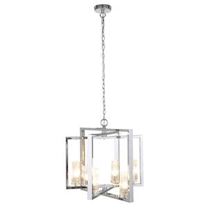 Luminaire suspendu carré à 6 lumières Woburn d'OVE Décors, chrome