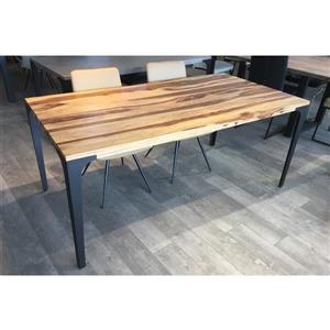 Corcoran Sheesham Dining Table - 70-in - Black Metal Legs