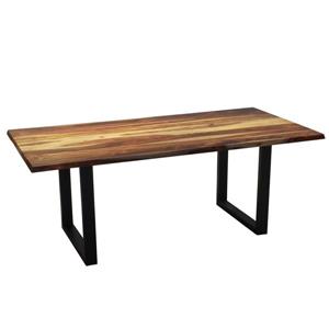 Corcoran Sheesham Dining Table - 80-in - Black Metal U Legs