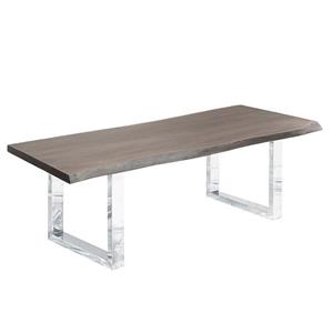 Corcoran Gray Acacia Live Edge Dining Table - 84-in - Stainless Steel U Legs