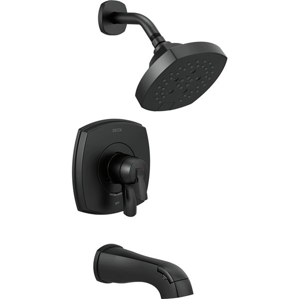 Garniture de baignoire et douche Stryke Série 17 de Delta, noir mat