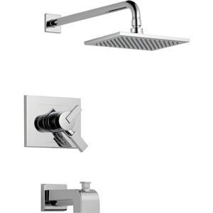 Garniture de baignoire et douche Vero Série 17 de Delta, pommeau de douche intégré, chrome