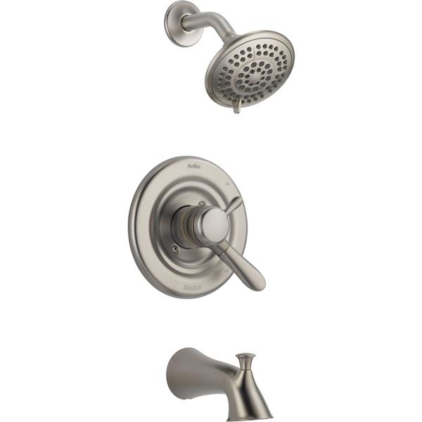 Delta Lahara 17 Series Bath and Shower Trim Set - Stainless Steel ...