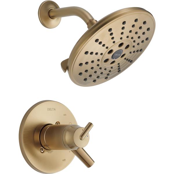 Garniture de baignoire et douche Trinsic TempAssure Série 17T de Delta, technologie H2Okinetic, bronze champagne