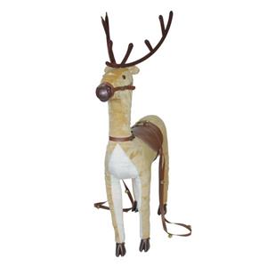 Northlight Plush Reindeer Christmas Decor with Saddle and Jingle Bells