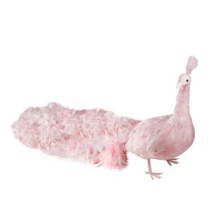 Allstate Life-Size Pink Peacock Decoration with Closed Tail Feathers - 55-in