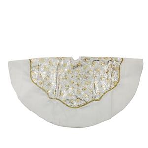Northlight Christmas Tree Skirt with Velvet Trim - 48-in - Gold/Silver
