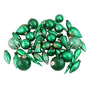 Northlight Asymmetrical Christmas Ornaments - 36 Pieces - Green/Gold