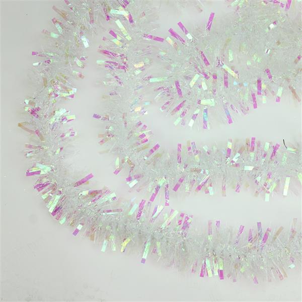 Northlight Iridescent Thick Cut Christmas Tinsel Garland - 50-ft - White
