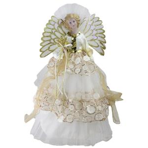Northlight Fiber Optic Angel Christmas Tree Topper - Cream/Gold