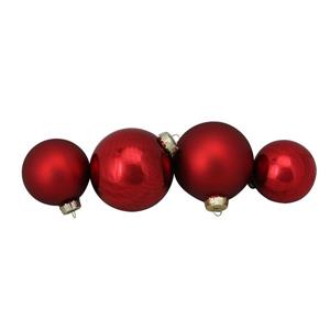Northlight Shiny/Matte Glass Ball Christmas Ornaments - 72 Pieces - Red