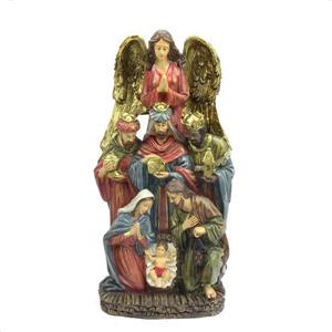 Gerson Traditional Holy Family Wisemen and Angel Nativity Statue - 18-in