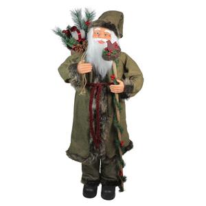 Northlight Plush Santa Claus Christmas Figure with Gift Bag and Staff