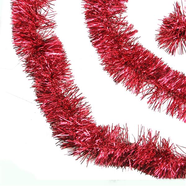 Northlight Festive Christmas Foil Tinsel Garland - 50-ft - Shiny Red