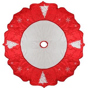 Tree and Snowflake Christmas Tree Skirt - 54-in - Red/White