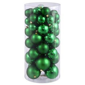 Vickerman Shiny and Matte Christmas Ball Ornaments - 50 Pieces - Green
