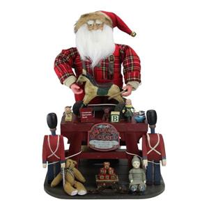 Northlight Retro-Style Santa Claus the Toy Maker with Work Station - 21-in