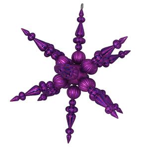 Vickerman Shatterproof Radical 3-D Snowflake Christmas Ornament - Purple