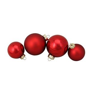Northlight Shiny/Matte Glass Ball Christmas Ornaments - 96 Pieces - Red