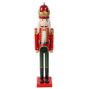 Northlight Velvet Wooden Christmas Nutcracker King - 36-in - Red/Green