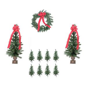 LB International Pre-lit Pine Artificial Outdoor Christmas Entrance Set
