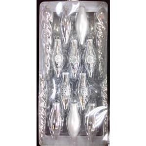 Northlight Asymmetrical Christmas Ornament Set - 36 Pieces - Silver