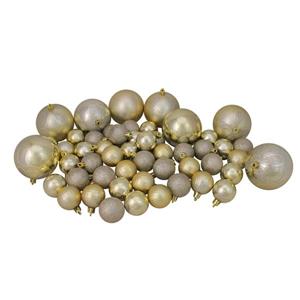 Northlight Shatterproof Christmas Ornaments - 375 Pieces - Champagne Gold