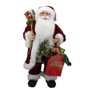 NorthlightSanta Claus Figure with -inMerry Christmas-in Gift Bag - 24-in